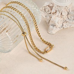 Ионное покрытие (ip) 304 нержавеющая сталь цепи ожерелья&nbsp;NJEW-M078-14G