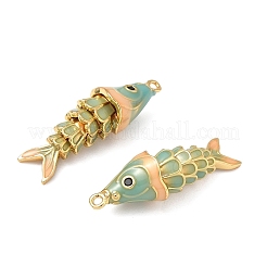 Подвески из латуни микропаве с фианитами и эмалью KK-H526-03G-05