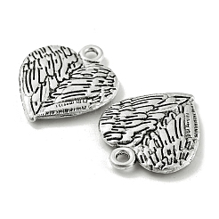 合金のチベット風チャーム  ハートチャーム  ニッケル  アンティークシルバー  21x18x2.5mm  穴：1.8mm&nbsp;TIBE-Q098-09A