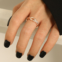 Knoten 925 Sterling Silber Micro Pave klare Zirkonia Fingerringe für Damen&nbsp;FS-WG39CEA-13