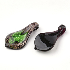 Ручной золотой песок Lampwork большие кулоны LAMP-S189-18-B