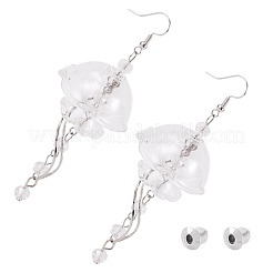 2 пара сережек-подвесок в виде медуз из латуни&nbsp;EJEW-TAC00019