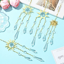 4 шт. 4 стиля солнечных металлических подвесных украшений&nbsp;HJEW-CJ0001-21