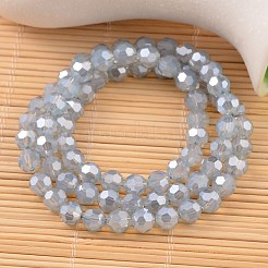 Граненый круглый гальванических радуги гальваническим стеклянные бусы пряди&nbsp;EGLA-M017-D03