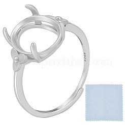 1 Stück verstellbarer Ring mit 925 Zirkonia-Komponenten aus Sterlingsilber&nbsp;STER-BBC0009-15