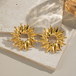 Серьги-гвоздики в форме солнца из нержавеющей стали 304 NA9410