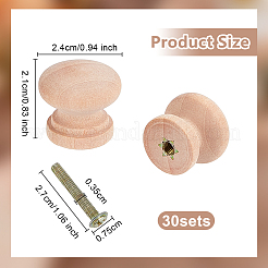 Poignées de tiroir de boîte à bijoux en bois&nbsp;FIND-WH0051-88A