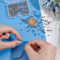 Круглые разделительные бусины из нержавеющей стали 304&nbsp;STAS-UN0058-86B-P