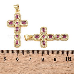 Pendentifs avec zircon cubiques à micro-pavés en laiton&nbsp;CU-CBADC6C-12G-06