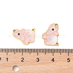 304ステンレススチールエナメルペンダント  イオンプレーティング（ip）  18KGP本金メッキ  象  13.5x15x1.5mm  穴：1.6mm&nbsp;STAS-S156-01G-01