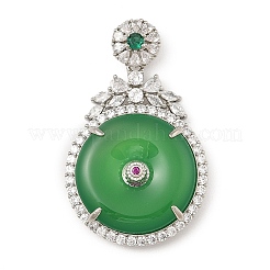 Подвески из окрашенного натурального зеленого халцедона&nbsp;G-S001-03P