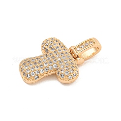 Pendenti in zirconi cubici trasparenti in micro pavè di ottone&nbsp;KK-B099-01G-T