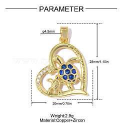 Pendentifs en laiton zircon cubique transparent&nbsp;CU-OY001-22G