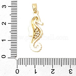 真鍮マイクロパヴェクリアキュービックジルコニアペンダント  18KGP本金メッキ  タツノオトシゴ  24.5x9x3.5mm  穴：5x2.5mm&nbsp;KK-G542-02G-01