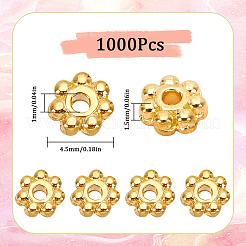 1000 шт. бусины-разделители в виде маргариток из сплава&nbsp;FIND-SP0002-12A-G