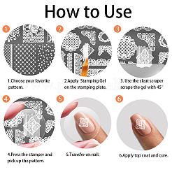 Plantillas de arte de uñas diy de acero inoxidable&nbsp;MRMJ-WH0092-234