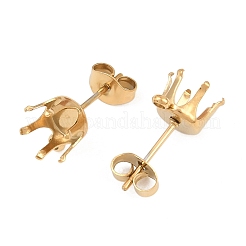 Плоская круглая фурнитура для сережек-гвоздиков из нержавеющей стали 304 STAS-D389-04F-G