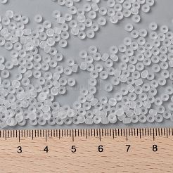 MIYUKIラウンドロカイユビーズ  日本製シードビーズ  （rr131f）マットクリスタル  8/0  3mm  穴：1mm  約422~455PCS /ボトル  10 G /ボトル&nbsp;SEED-JP0009-RR0131F