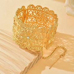 Браслеты из цинкового сплава с цветочным узором и кристаллами-стразами&nbsp;FS-WG1639C-01