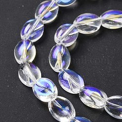 電気メッキガラスビーズセット  ABカラーメッキ  コー​​ヒー豆  クリアAB  10.5~11x8x5mm  穴：1mm  約60個/連  25.20''（64センチメートル）&nbsp;EGLA-B005-01A-AB03