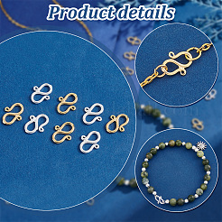 40 шт. 2-х цветные латунные застежки-крючки S-образной формы KK-PH0006-19