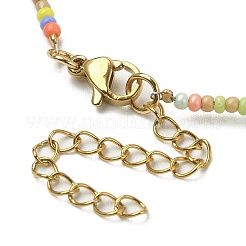 Collana con pietre preziose naturali miste e perline di semi di vetro&nbsp;NJEW-JN04426