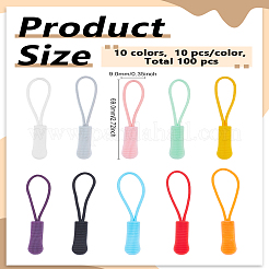 100 Stück 10 Stile PP Reißverschluss Seil&nbsp;FIND-LP0007-20
