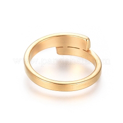 ユニセックスイオンプレーティング（IP）304ステンレススチール指輪  ゴールドカラー  2.5x1.5mm  内径：16mm&nbsp;RJEW-E164-10G