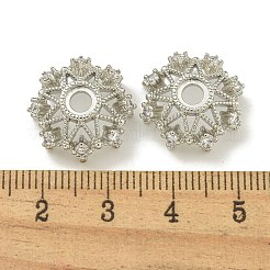 Cappucci con micro pavimentazioni in ottone placcato a cremagliera con perline di zirconi trasparenti&nbsp;KK-K386-09C-P