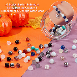 960 шт. 32 вида стеклянных бусин с эффектом кракле&nbsp;GLAA-PH0002-94