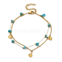 Многорядные браслеты-цепочки из нержавеющей стали 304 в стиле бохо BJEW-Z088-01B-G