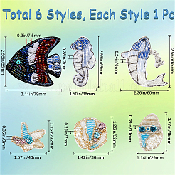 6 шт. 6 стильных аксессуара для украшения в виде морского животного ручной работы&nbsp;DIY-GF0008-86