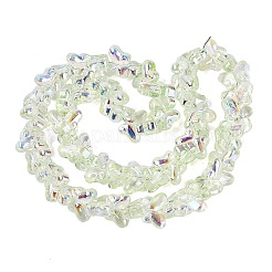 Perles de verre transparentes galvanisées avec peinture de cuisson&nbsp;EGLA-Q136-03A-04