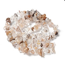 天然石ルチルクォーツビーズ連売り  チップ  5~8x5~8mm  穴：1mm  約31.5インチ&nbsp;X-G-M205-96