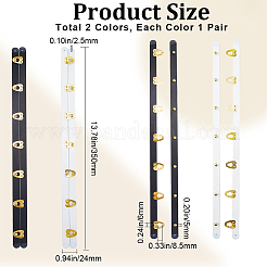 2 пара двухцветных железных корсетных бюсков с золотистыми пуговицами из нержавеющей стали 201 FIND-GF0005-51