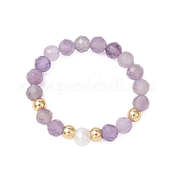 Женские перстни из натуральных смешанных драгоценных камней и жемчуга&nbsp;RJEW-JR00965