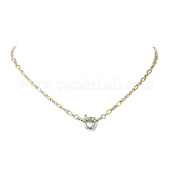 2 collier chaîne Figaro bicolore 3 mm en acier inoxydable 304 (2 couleurs)&nbsp;NJEW-JN06465