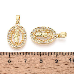 Ciondoli religione zirconi cubici in ottone micro pavè&nbsp;KK-T073-49G