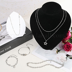 Ожерелья и многорядные браслеты из сплава и латунных цепочек для женщин&nbsp;SJEW-SC0001-06