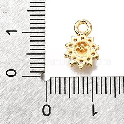 真鍮製マイクロパヴェキュービックジルコニアペンダント  ゴールドカラー  花  11.5x8x2mm  穴：1.8mm&nbsp;LS-KK-D385-02G-03