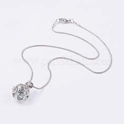 Ottone delle collane del pendente della scatola di preghiera&nbsp;NJEW-JN02071