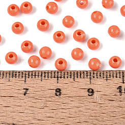 不透明なアクリルビーズ  ラウンド  サンゴ  4mm  穴：1.2~1.4mm  約16665個/500g&nbsp;SACR-A006-06H