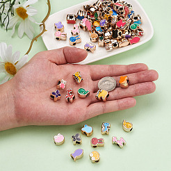 100шт 10 стиля уф-покрытие акриловые европейские бусины&nbsp;OACR-CD0001-04