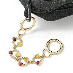 Catene estensori per borse in lega di smalto rosso e giallo con farfalla a molla e coccinella&nbsp;AJEW-BA00143