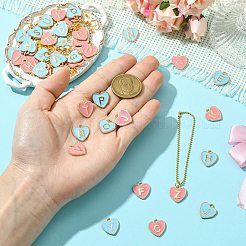 Наборы для самостоятельного изготовления подвесного украшения из эмалевого сплава в форме сердца с буквой a~z&nbsp;DIY-CJ0003-08