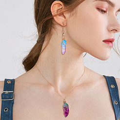 30 шт. подвески из натурального окрашенного кварца с заостренными бусинами&nbsp;PALLOY-OC00044