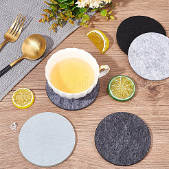 20 шт. 5-цветный плоский круглый коврик для чашки из шерстяного фетра DIY-CP0008-33