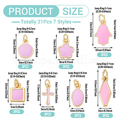 21шт 7 стиля латунные эмалевые подвески&nbsp;KK-TA0003-19B