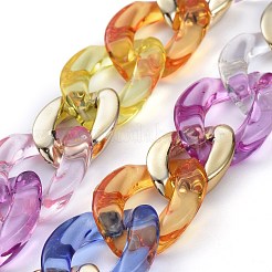 Colliers personnalisés arc-en-ciel ccb en plastique et acrylique&nbsp;NJEW-JN02878-02