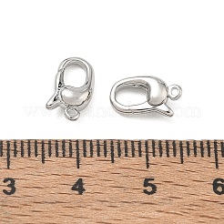 シェグレース 真鍮製ロブスタークラスプ  カドミウムフリーと鉛フリー＆ニッケルフリー  プラチナ  10x6x3.5mm  穴：1mm&nbsp;XGRQ7M089-972P